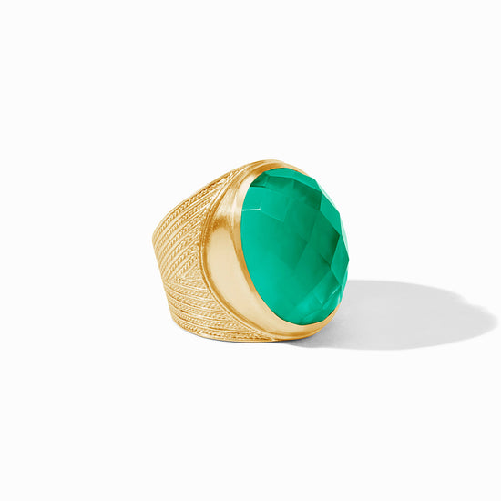 Julie Vos Verona Statement Ring -Iridescent Emerald Green
