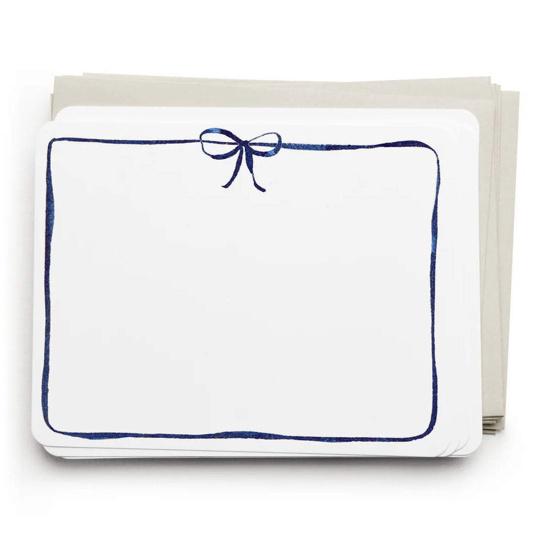 E Frances Flat Notes -Navy Bow