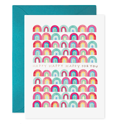 E Frances Everyday Card -Happy for You Rainbows