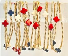 Load image into Gallery viewer, enewton Gold Signature Cross Bracelet -2mm -Firecracker
