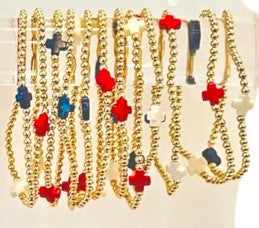 enewton Gold Signature Cross Bracelet -3mm -Firecracker