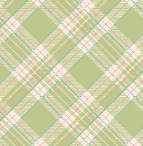H&C Cocktail Napkins -Bright Green Plaid