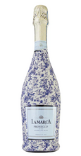 Load image into Gallery viewer, Grandmillenial Blue Floral Prosecco Bottle Wrap
