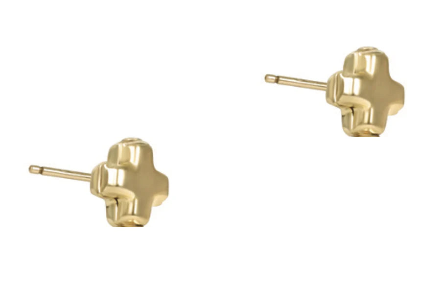enewton Signature Cross Small Gold Stud