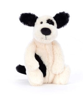 Jellycat Bashful Black & Cream Puppy Small