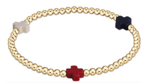 enewton Gold Signature Cross Bracelet -3mm -Firecracker