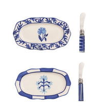 Load image into Gallery viewer, Blue &amp; White Floral Everything Plate Set
