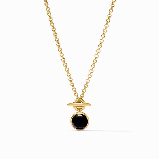 Julie Vos Solara Solitaire Necklace -Obsidian Black
