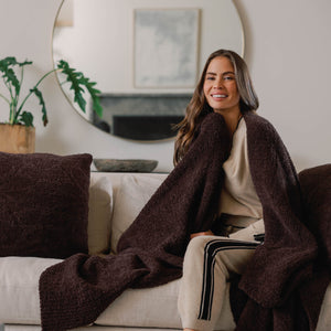 Kashwere Solid Throw Blanket -Walnut