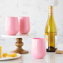 Load image into Gallery viewer, H&amp;C Stemless Wine Glass -Pink

