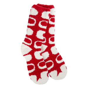 WS Socks Holiday Fireside Crew -Retro Geo