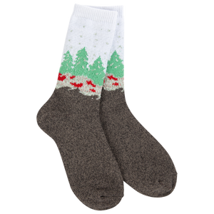 WS Socks Mini Crew -Wonderland Forest White