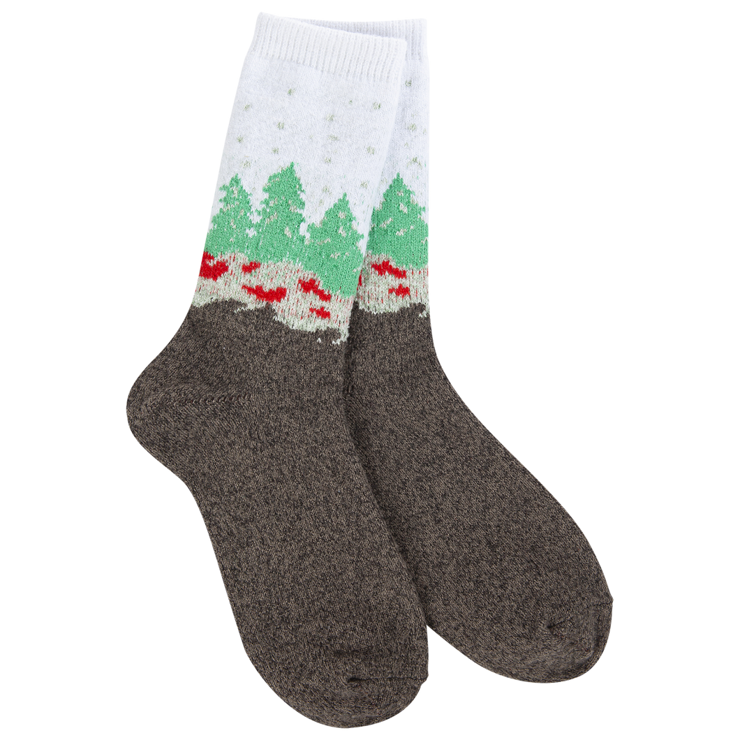 WS Socks Mini Crew -Wonderland Forest White