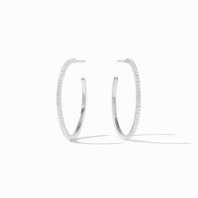 Load image into Gallery viewer, Julie Vos Silver Windsor Hoop -Cubic Zirconia
