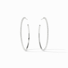 Load image into Gallery viewer, Julie Vos Silver Windsor Hoop -Cubic Zirconia
