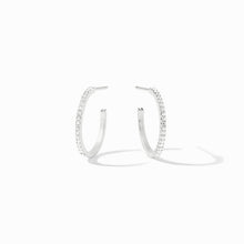 Load image into Gallery viewer, Julie Vos Silver Windsor Hoop -Cubic Zirconia
