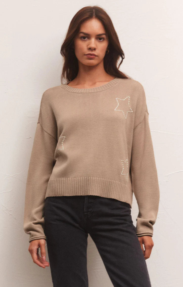 Z Supply Siena Open Star Sweater -Birch