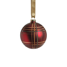 Load image into Gallery viewer, Plaid Glass Ball Ornament
