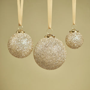 Gold Beaded Glass Ornament