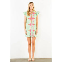 Load image into Gallery viewer, Th Flutter Sleeve Embroidery Detail Dress
