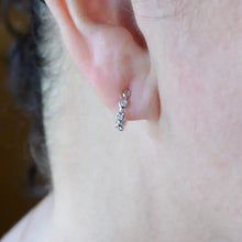 Load image into Gallery viewer, NY Cubic Zirconia Tiny Silver Hoops
