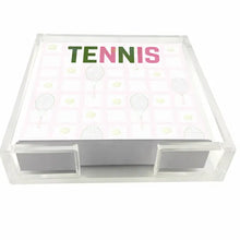 Load image into Gallery viewer, MH Notepad in Acrylic Holder -Tennis
