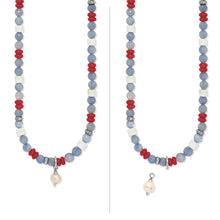 Load image into Gallery viewer, Brighton Americana Beach Pearl Charm Necklace
