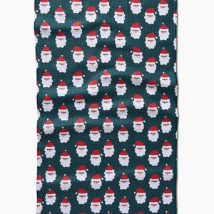 Geometry Santa Santa Tea Towel