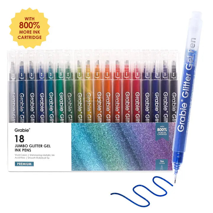 Jumbo Iridescent Glitter Gel Ink Pen Set
