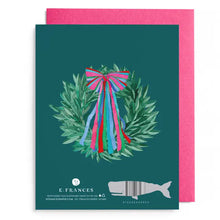 Load image into Gallery viewer, E Frances Holiday Card -Colorful Bow Wreath
