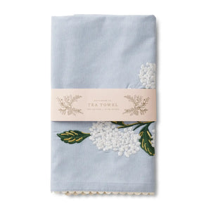 Rifle Paper Embroidered Tea Towel -Hydrangea