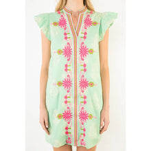 Load image into Gallery viewer, Th Flutter Sleeve Embroidery Detail Dress
