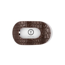 Load image into Gallery viewer, Teleties Flat Round Clip -Brown Crocodile
