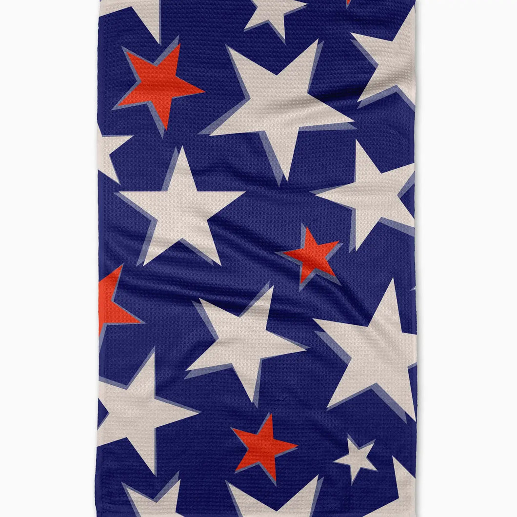 Geometry Shadowed Stars Tea Towel