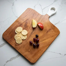 Load image into Gallery viewer, Wood+White Collection Square Charcuterie Board -Medium
