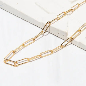 L&E Gilded Paperclip Necklace