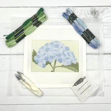 Load image into Gallery viewer, Blue Poppy Needlepoint Kit -Blue Hydrangea 6" x 4"
