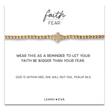 Load image into Gallery viewer, L&amp;E Faith over Fear Gold Bracelet -Gold
