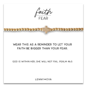 L&E Faith over Fear Gold Bracelet -Gold