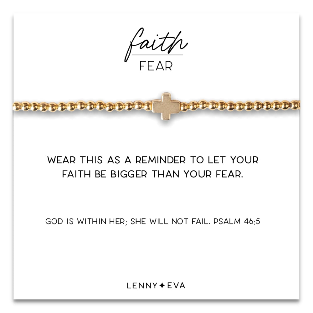 L&E Faith over Fear Gold Bracelet -Gold