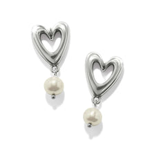 Load image into Gallery viewer, Brighton Cascade Open Heart Pearl Post Drop Earrings
