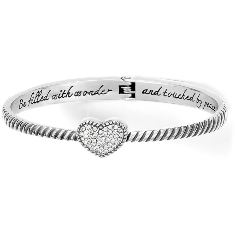 Brighton Celestia Heart Hinged Bangle -Silver