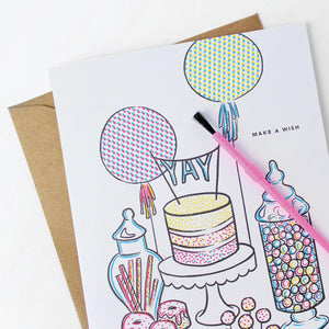 Paint w/ Water Birthday Card -Sweet Table