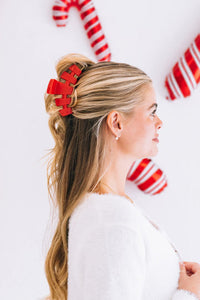 Teleties Classic Hair Clips -Rudolph Red