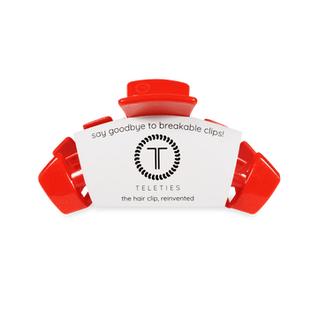Teleties Classic Hair Clips -Rockin' Red