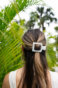 Teleties Flat Square Clips -Coconut White