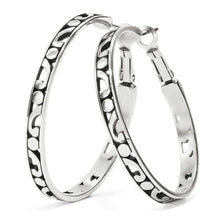Load image into Gallery viewer, Brighton Contempo Large Hoop Earrings -Silver
