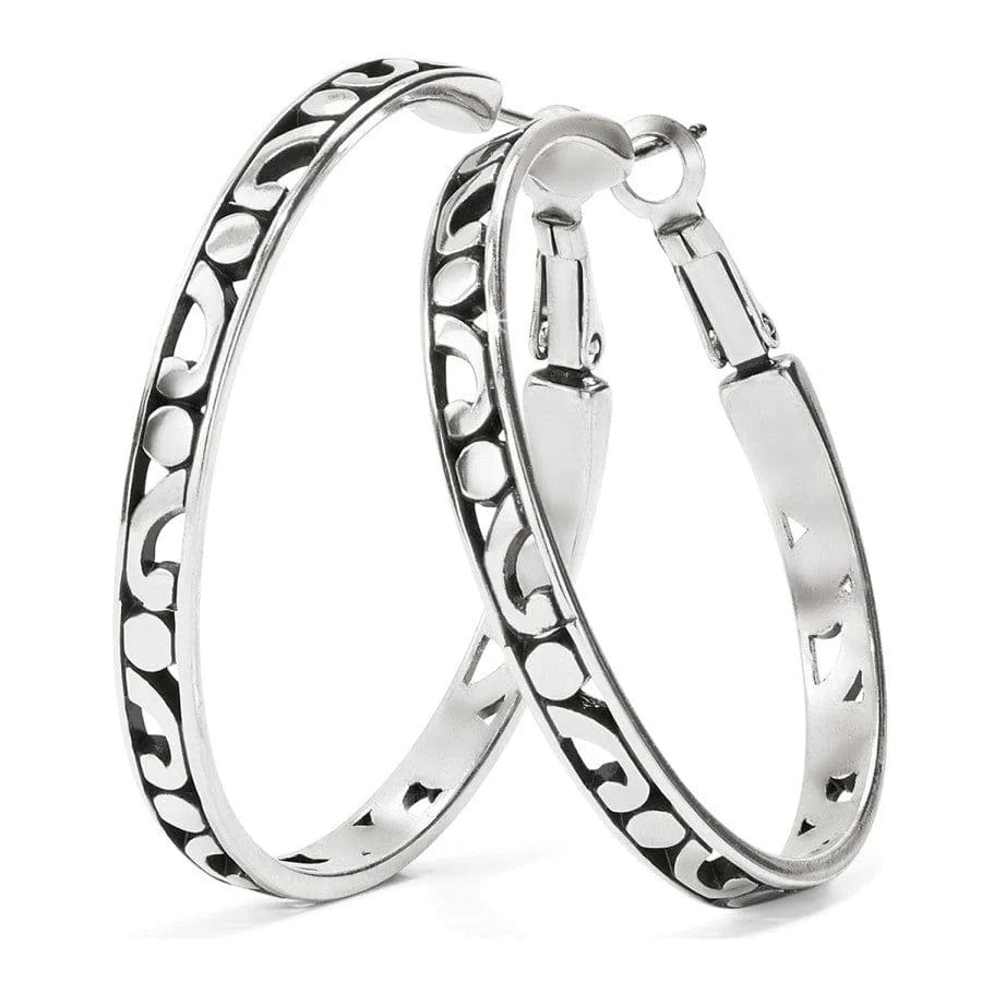 Brighton Contempo Large Hoop Earrings -Silver