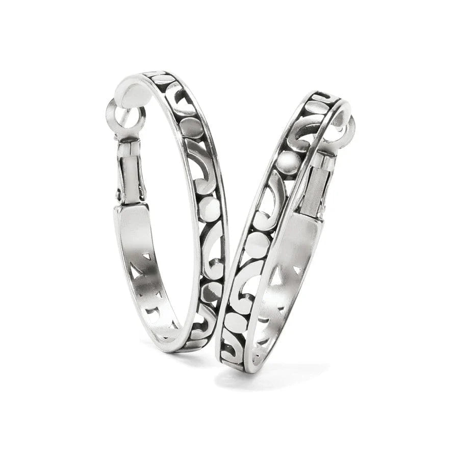 Brighton Contempo Medium Hoop Earrings -Silver
