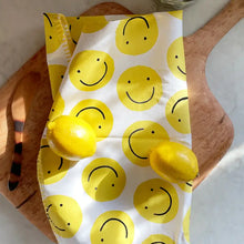 Load image into Gallery viewer, Embroidered Edge Tea Towel -Smiley
